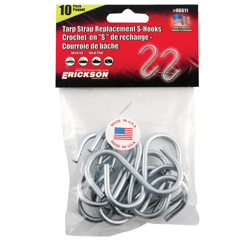 10Pack Tarp Strap Replacement SHooks Erickson Manufacturing